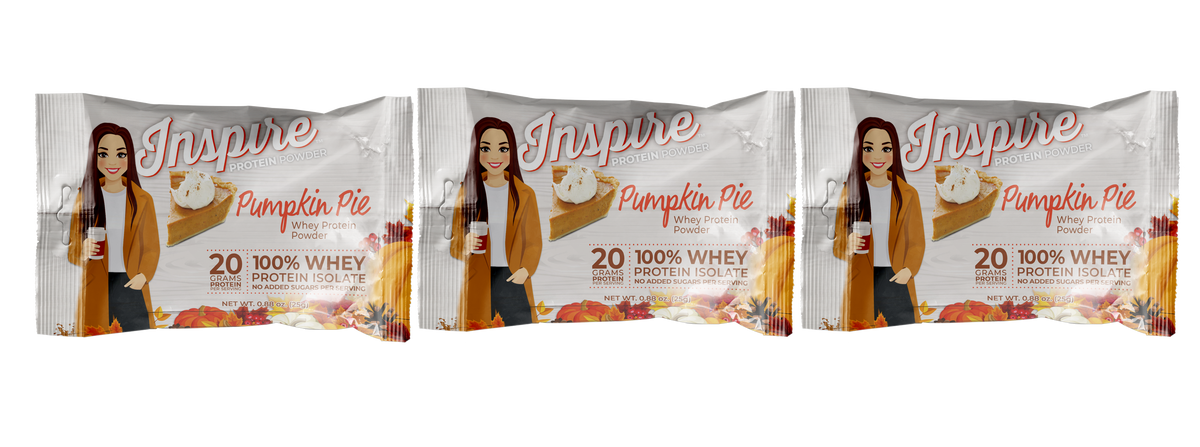 Inspire Pumpkin Pie Protein Powder - One Serving, 3-Pack