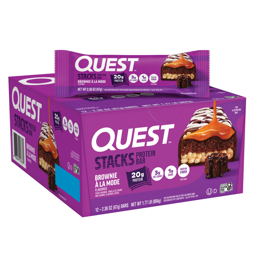 Quest Nutrition Stacks Protein Bar in Brownie a la Mode, product image 1.