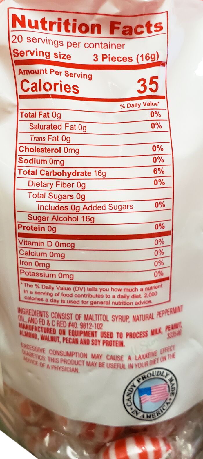 Russell Stover Sugar Free Hard Candies, 12 oz - Peppermint Starlights One Bag
