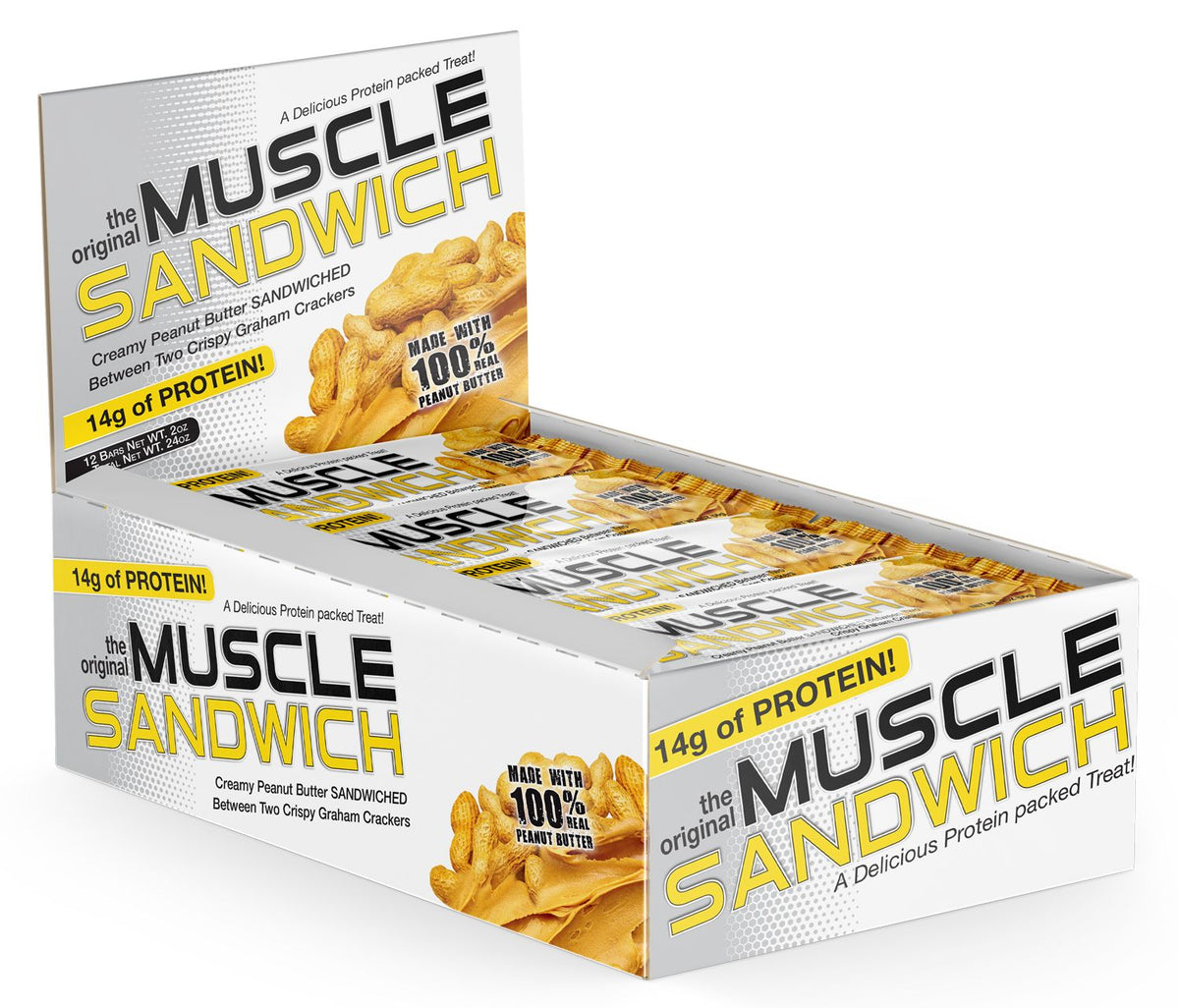 Muscle Foods Muscle Sandwich Bars - Peanut Butter 12 bars