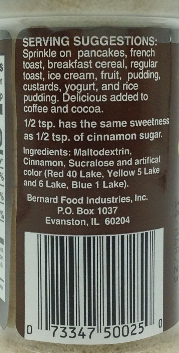 Sans Sucre Cinnamon Sugar Substitute 0.63 oz.