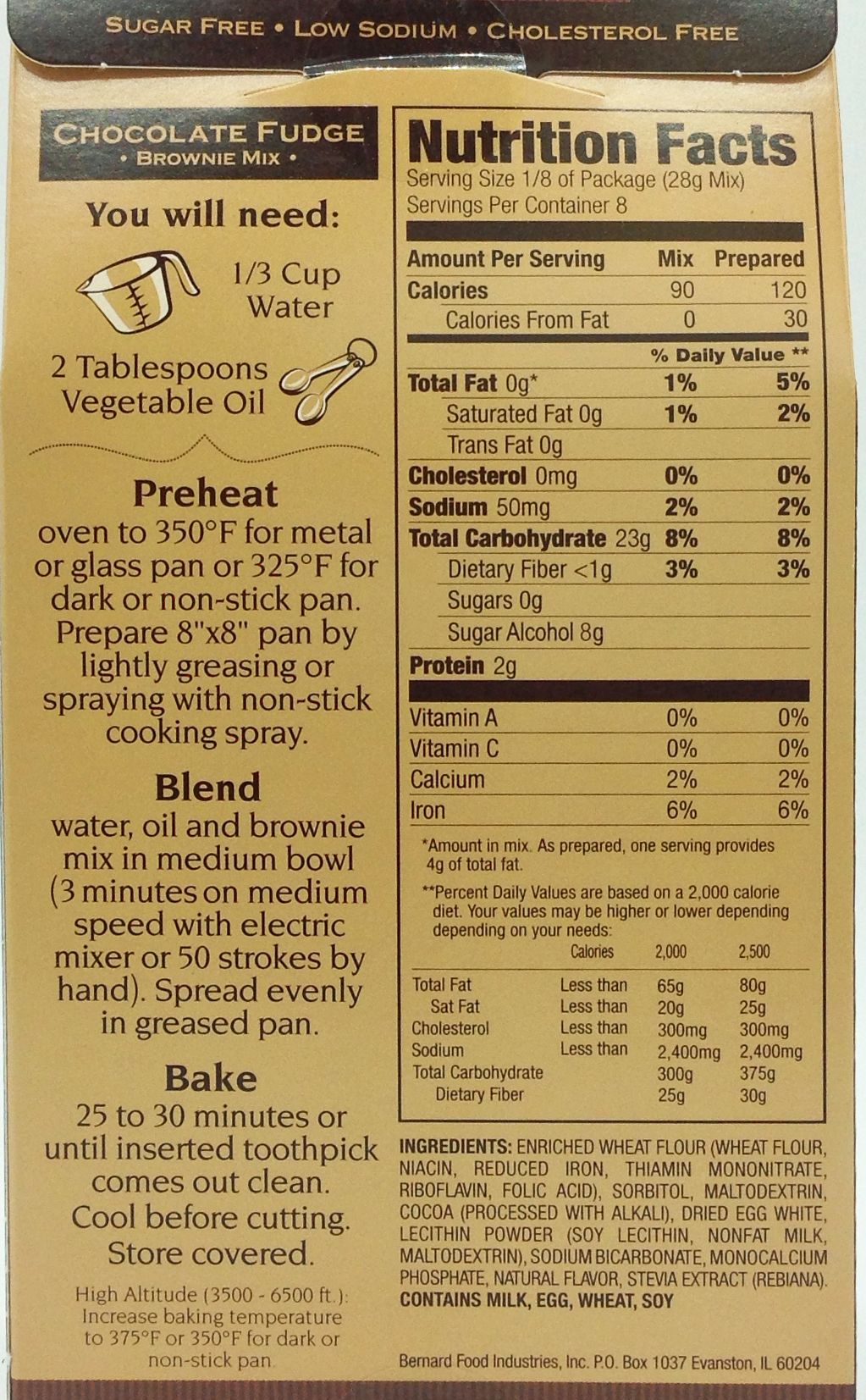 Sans Sucre Brownie Mix - Chocolate Fudge, Sugar Free, 8 oz.