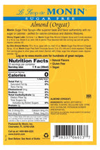 Monin Sugar Free Syrup - Almond 750 ml (25.4 oz)