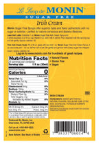Monin Sugar Free Syrup - Irish Cream 750 ml (25.4 oz)