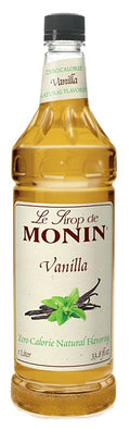 Monin Zero Calorie Natural Flavoring - Vanilla (plastic), 1 liter