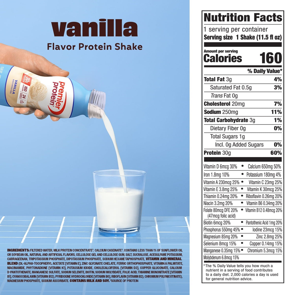 Premier Protein 30g Protein Shake - Vanilla, 11.5 fl oz 12 pack