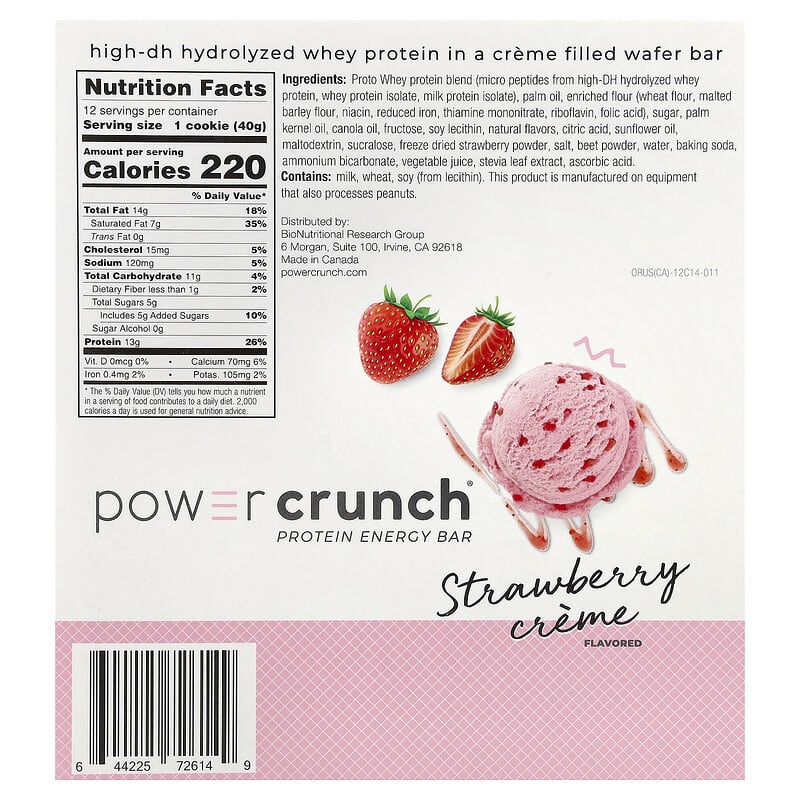 BNRG Power Crunch Protein Bars - Strawberry Crème