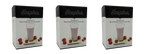 Three boxes of Inspire Strawberry Meal Replacement Drink Mix are displayed side by side, each featuring a glass of pink drink and fresh strawberries on a plate, emphasizing the product's flavor and contents.