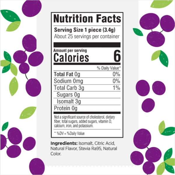 Stevita Stevia Sweetened Sugar Free Hard Candies, 3 oz pouch - Glorious Grape