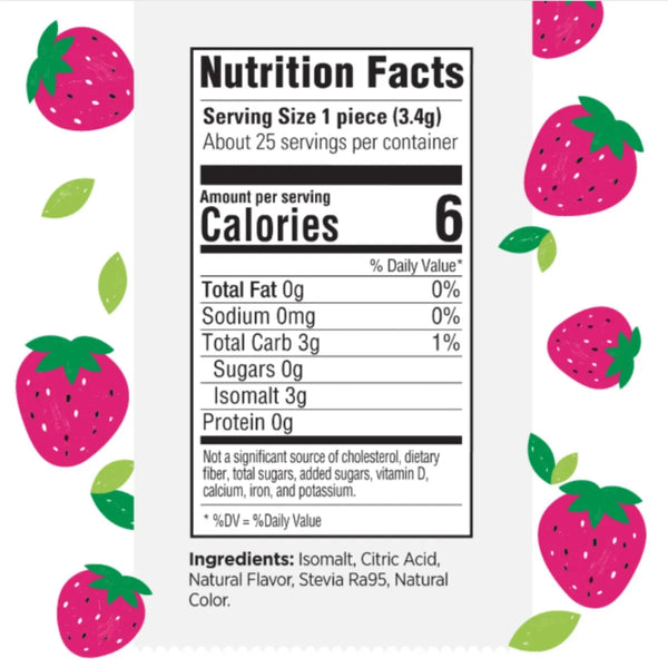 Stevita Stevia Sweetened Sugar Free Hard Candies, 3 oz pouch - Sublime Strawberry