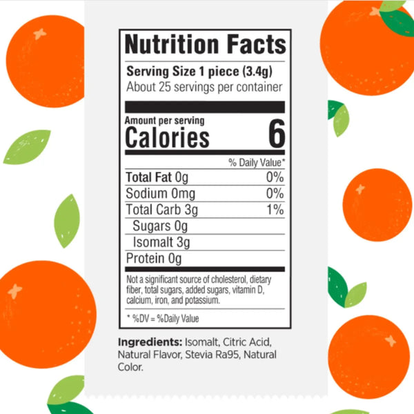 Stevita Stevia Sweetened Sugar Free Hard Candies, 3 oz pouch - Outrageous Orange