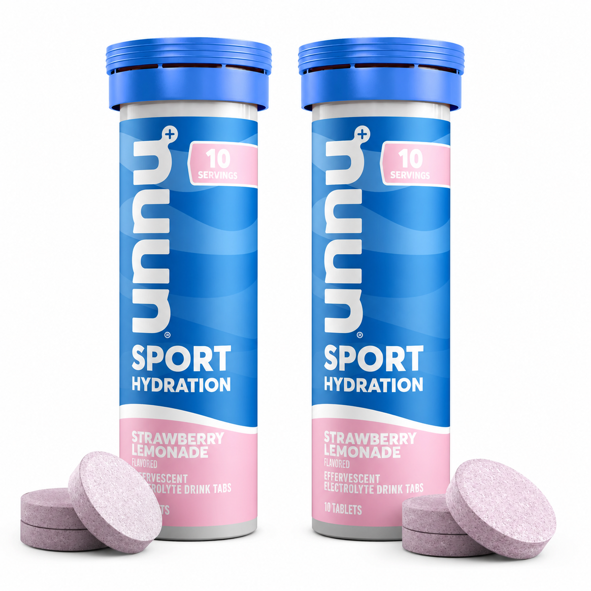 Four Nuun Sport Hydration Strawberry Lemonade tubes