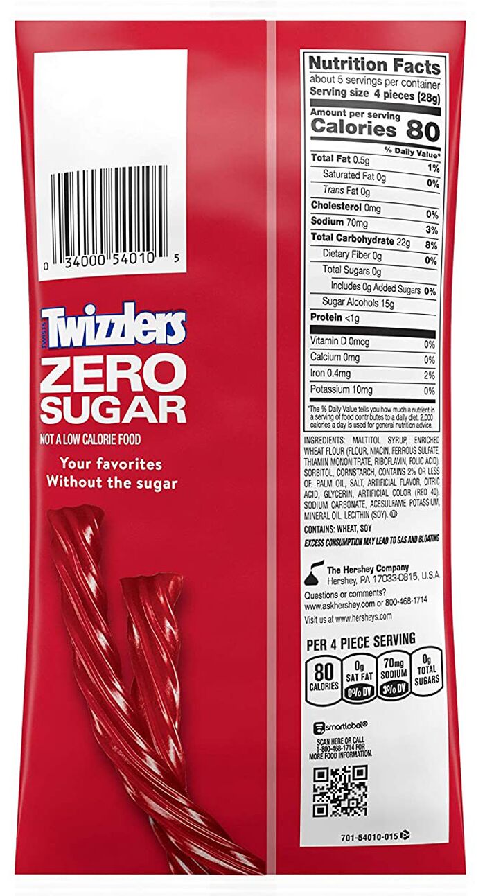 Hershey's Zero Sugar Twizzlers 5 oz.
