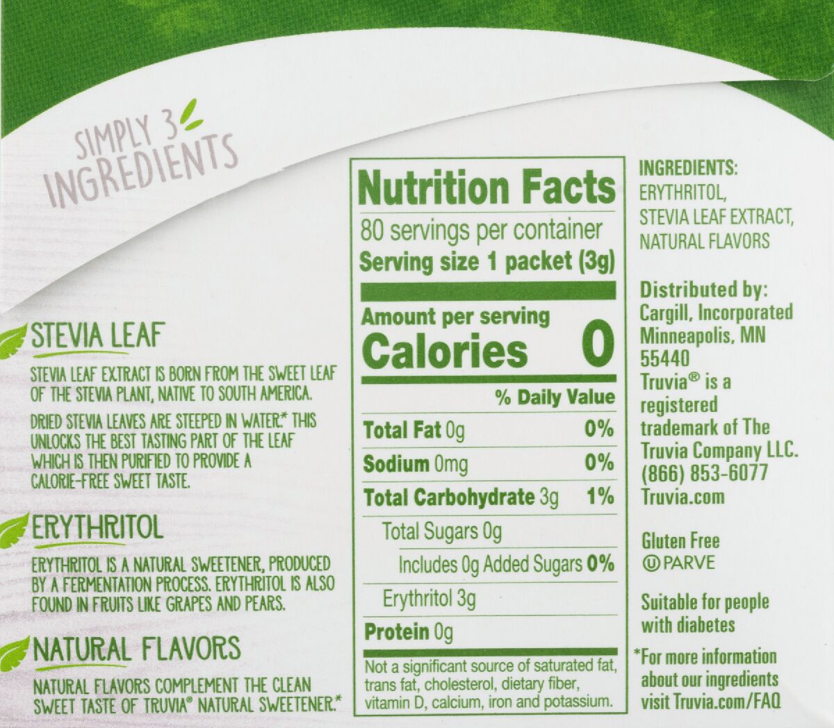 Truvia Calorie-Free Sweetener Stevia Leaf Packets - 80 packets