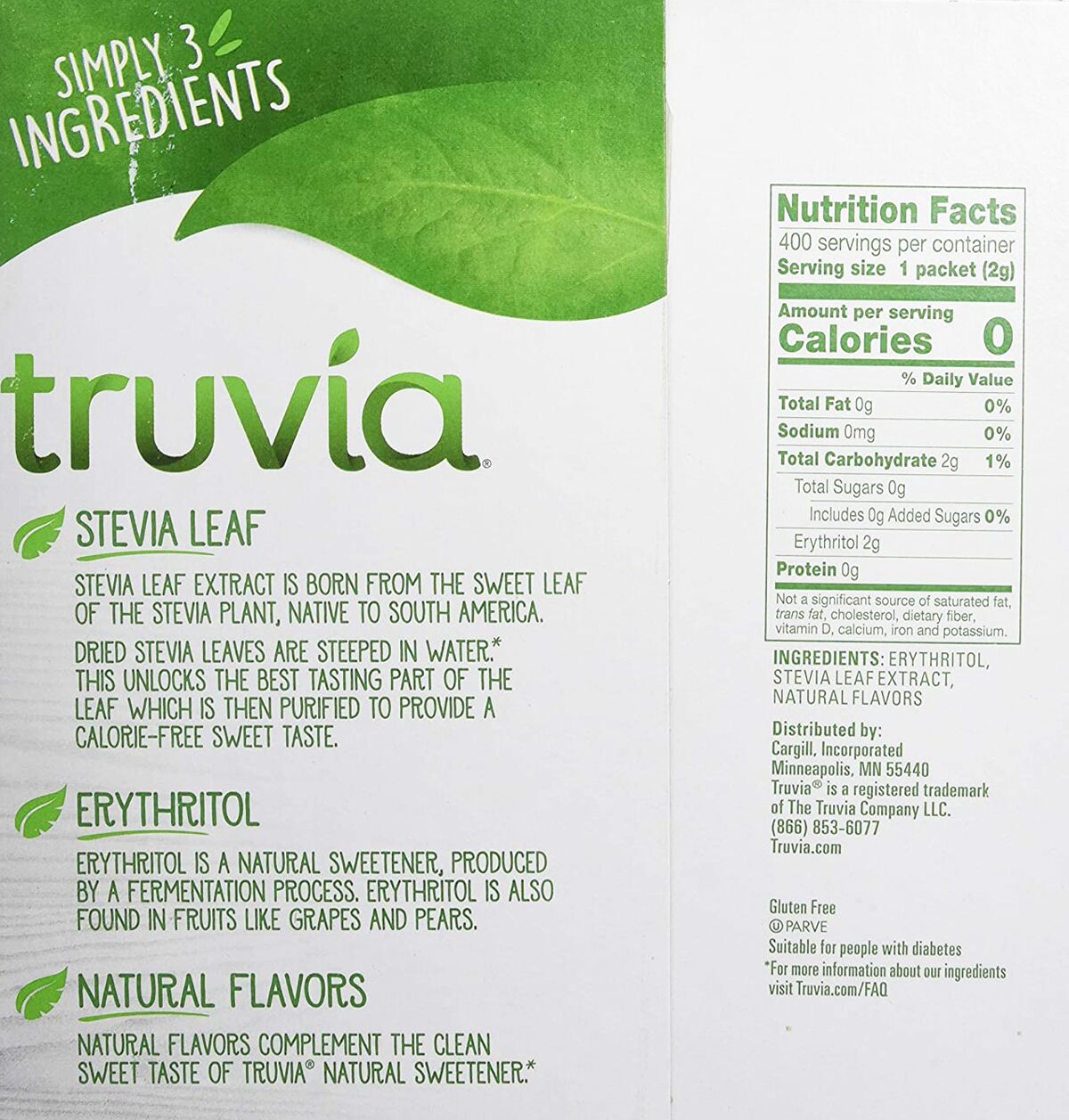 Truvia Calorie-Free Sweetener Stevia Leaf Packets - 400 packets