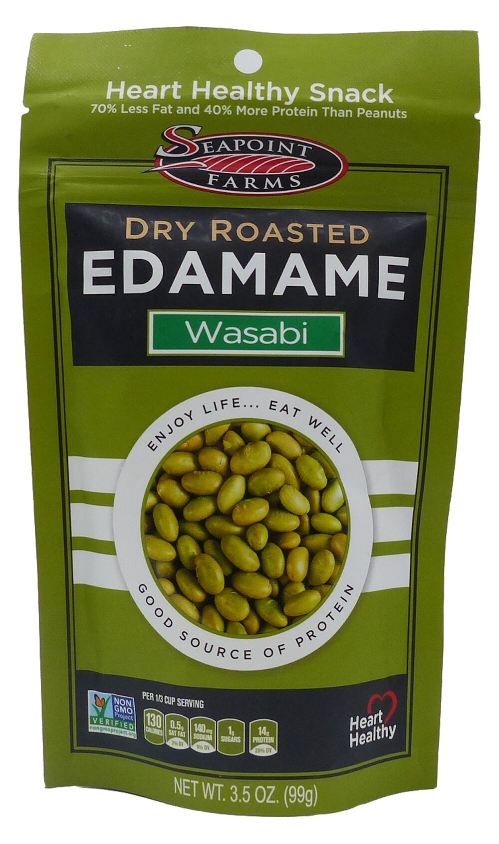 Seapoint Farms Dry Roasted Edamame - Wasabi, 3.5 oz