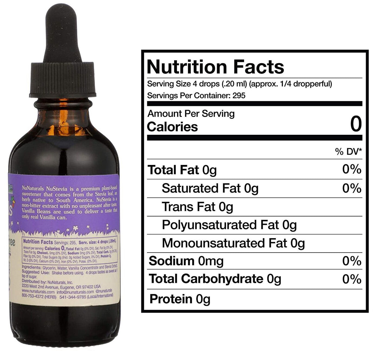 NuNaturals Pure Liquid Stevia - Alcohol Free, Vanilla 2 fl oz.