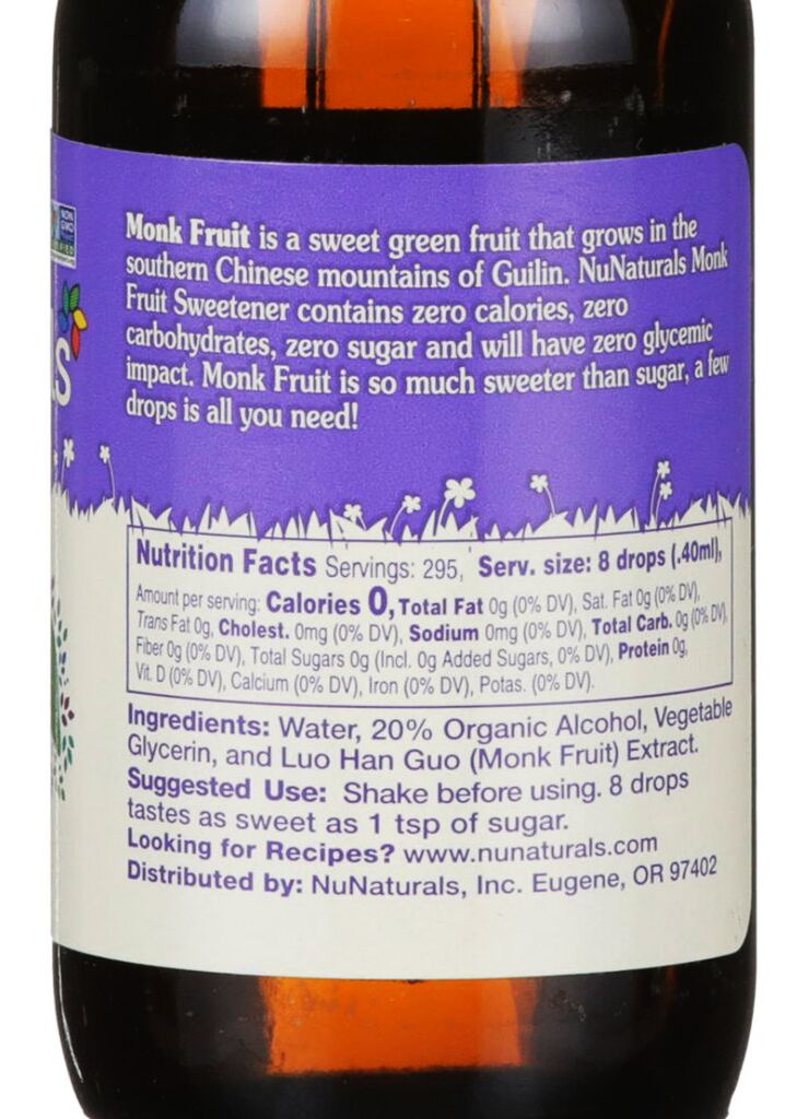 NuNaturals Monk Fruit Liquid Sweetener 2 fl oz.