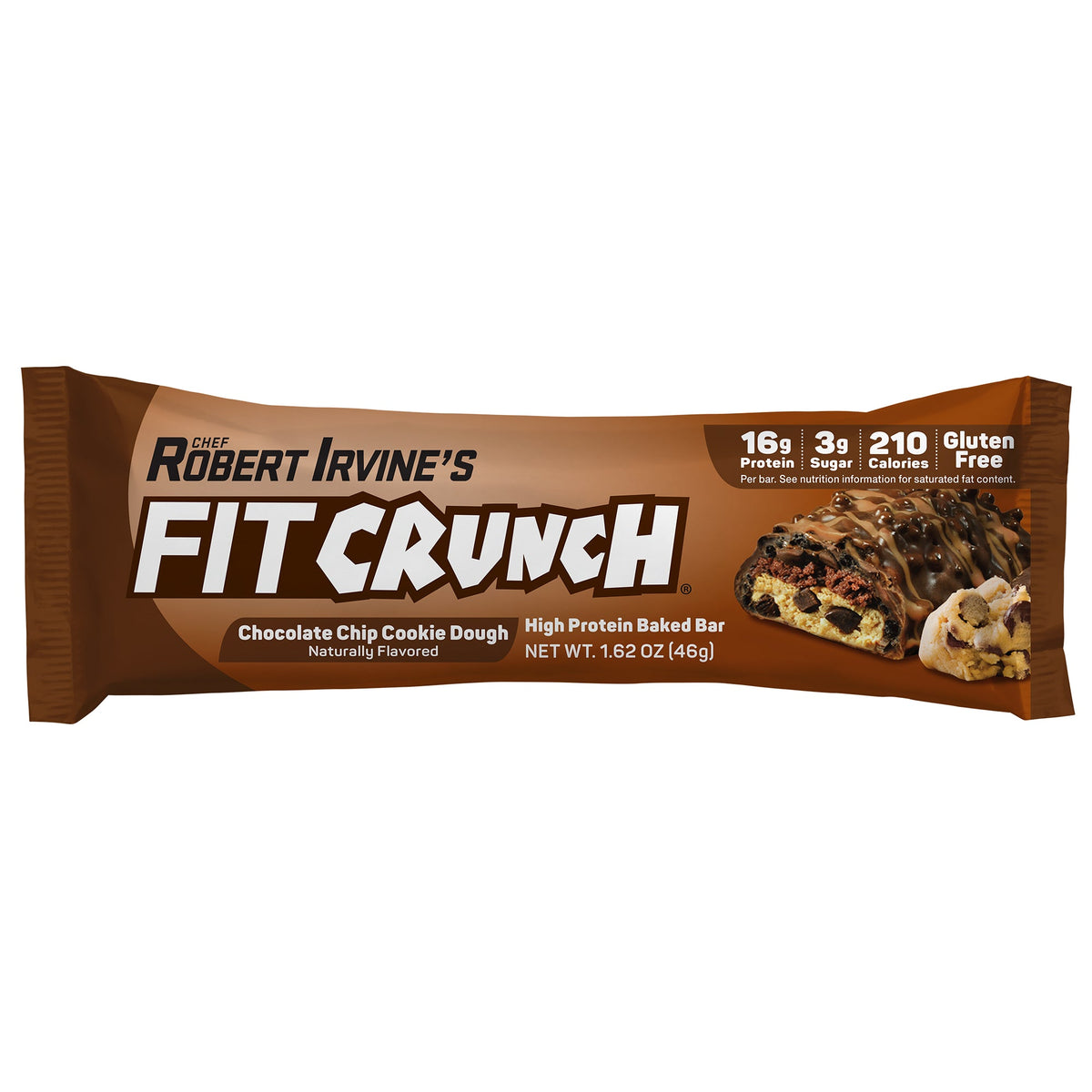 Robert Irvine's Fit Crunch Snack Size Whey Protein Baked Bar - Chocolate Chip Cookie Dough