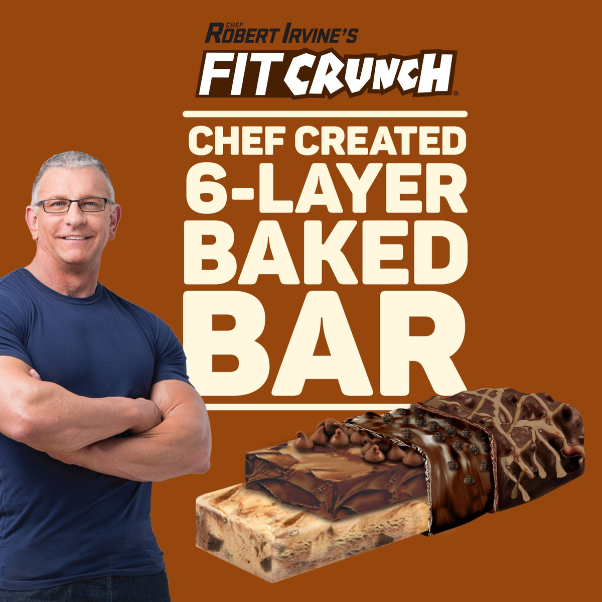 Robert Irvine's Fit Crunch Snack Size Whey Protein Baked Bar - Chocolate Chip Cookie Dough