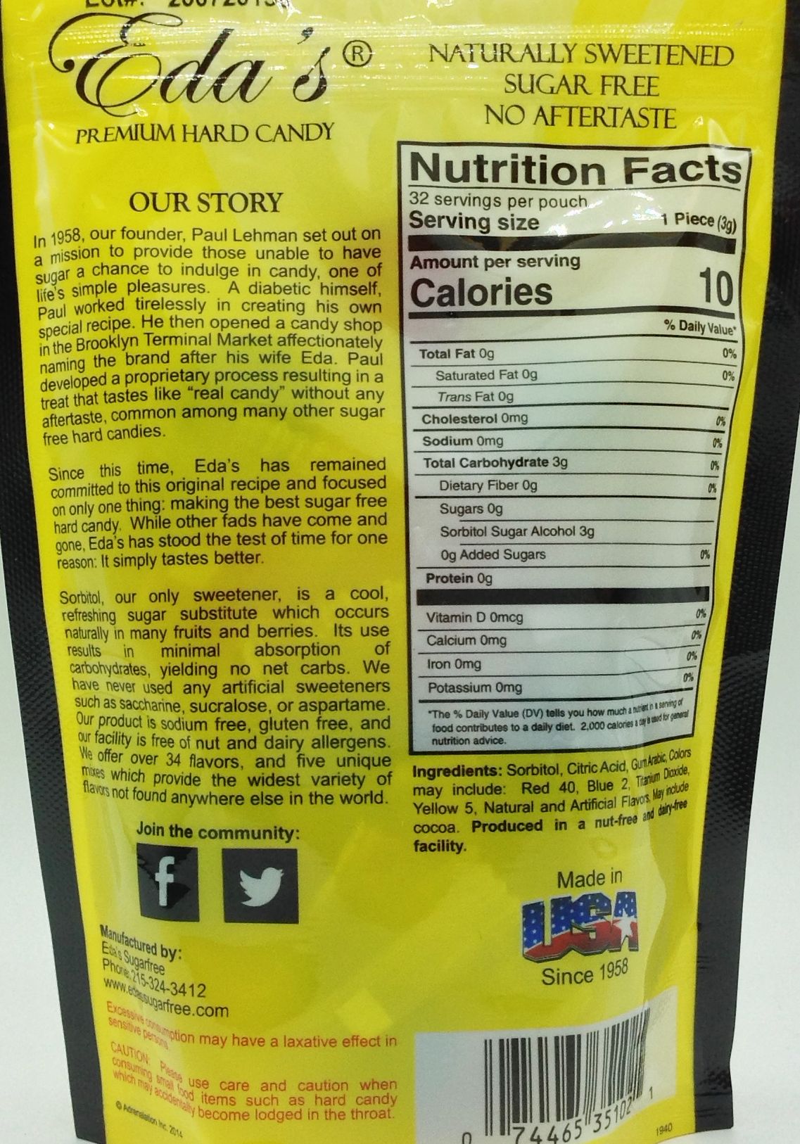 Eda's Sugar Free Hard Candy - Mixed Fruit
