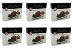 Six boxes of Inspire Chocolate Crisp Protein Bars are displayed, each featuring a photo of the bars on a plate with a small bowl of white ingredients, highlighting the product's nutritional benefits.