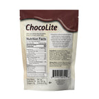 Back of the 11-piece ChocoLite Chocolate Nougat pouch showing the Nutrition Facts and ingredients.