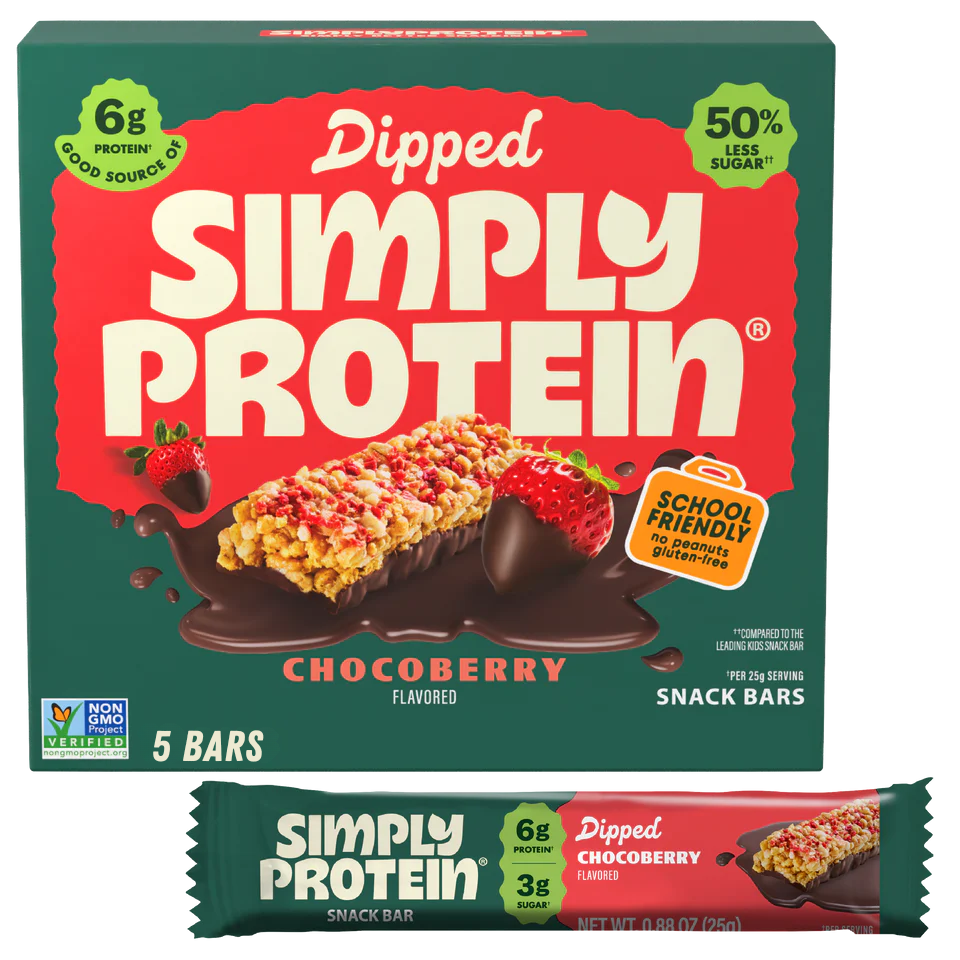 SimplyProtein Dipped Snack Bars, 5 bar box - Chocoberry