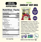 CauliPuffs Gluten Free Cauliflower Puffed Snacks - Vegan Smokin' Hot BBQ