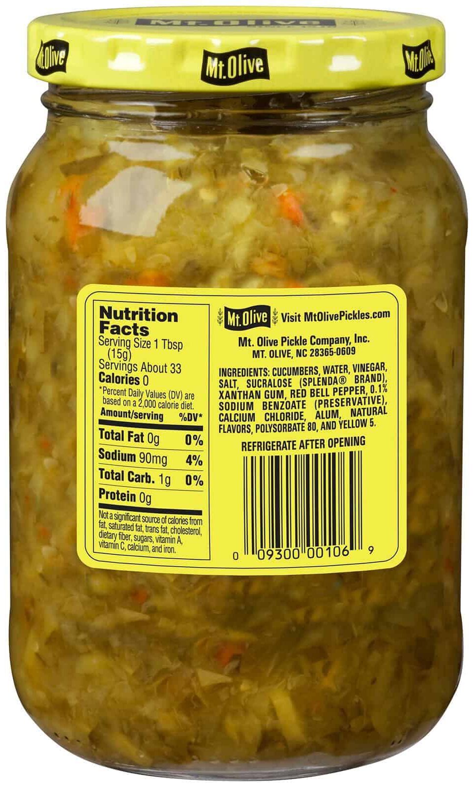 Mt. Olive No Sugar Added Sweet Relish - 16 fl oz.