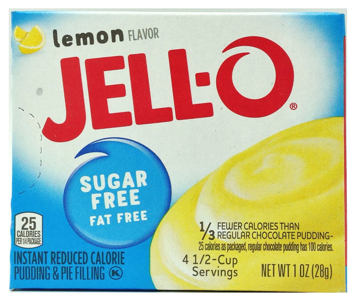 Front package of Jell-O Sugar-Free Instant Pudding, Lemon (1 oz) / One Pack