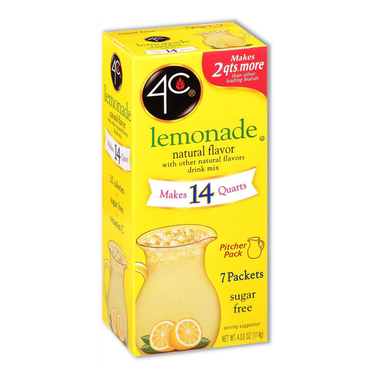 4C Sugar Free Drink Mix Pitcher Pack (7 Packets) - Lemonade