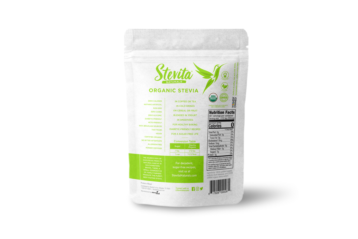 Stevita Stevia Sweetener, Organic - One Pouch (8oz)