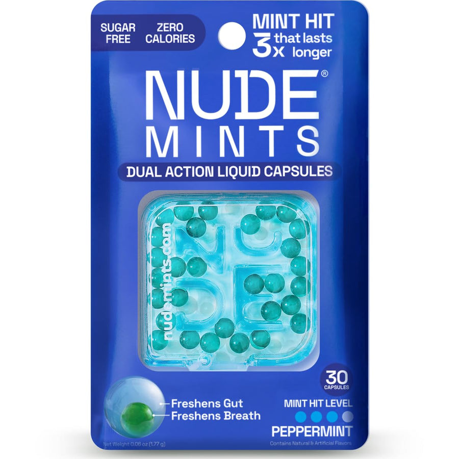 Breath + Gut Mints For Gut Healthy by NUDE - Peppermint product package