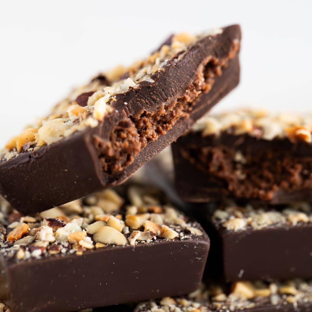 JoJo's Dark Chocolate Bites + Plant Based Protein, 3.6 oz - Hazelnut Butter Filled