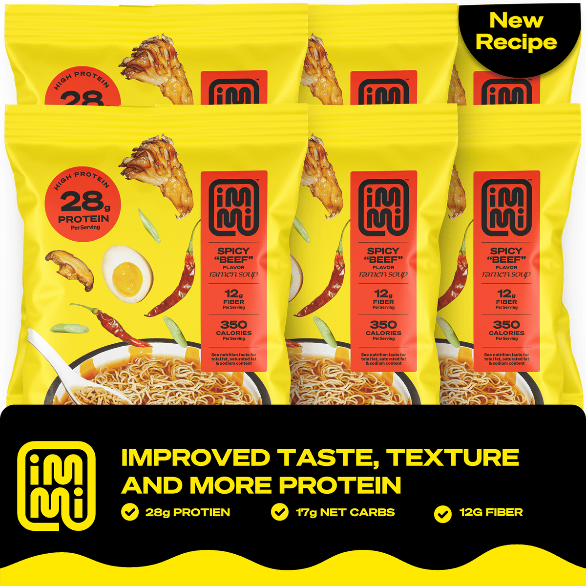 Immi Instant Ramen - Spicy Beef, 6-Pack