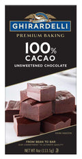 Ghirardelli 100% Cacao Unsweetened Chocolate Bar - 4 oz.