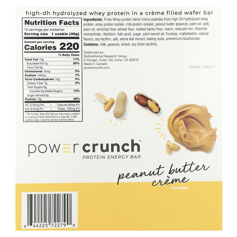 BNRG Power Crunch Protein Bars - Peanut Butter Creme
