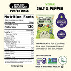 CauliPuffs Gluten Free Cauliflower Puffed Snacks - Vegan Salt & Pepper