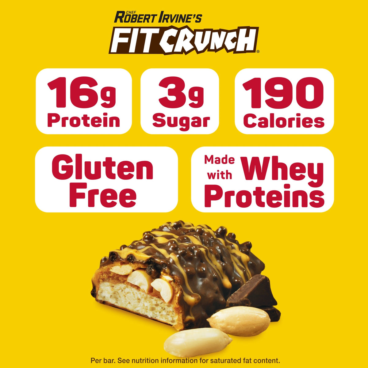 Robert Irvine's Fit Crunch Snack Size Whey Protein Baked Bar - Chocolate Peanut Butter