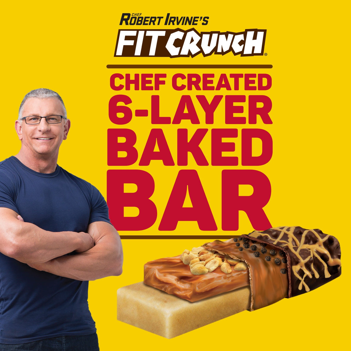 Robert Irvine's Fit Crunch Snack Size Whey Protein Baked Bar - Chocolate Peanut Butter