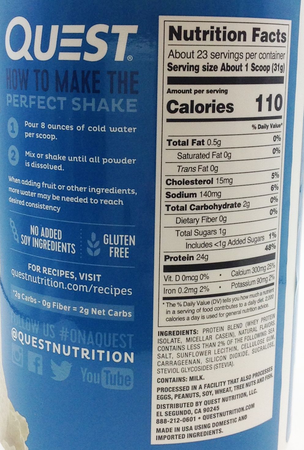 Quest Nutrition Protein Powder in Vanilla Milkshake #Size_1.6 lb., product image 14.