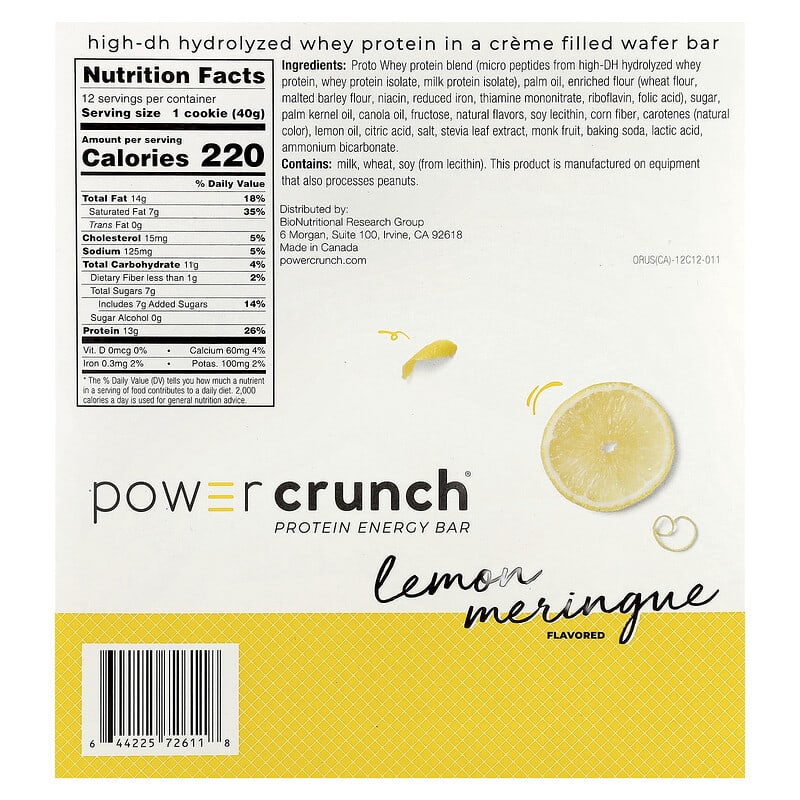BNRG Power Crunch Protein Bars - Lemon Meringue 1 Bar