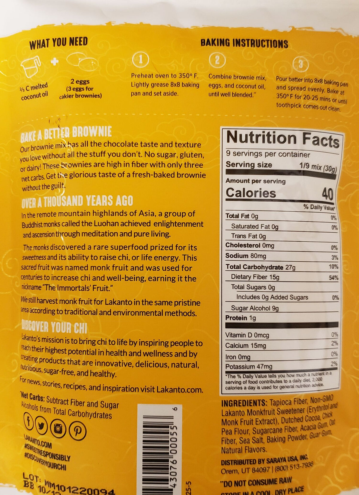 Lakanto Sugar-Free Brownie Mix