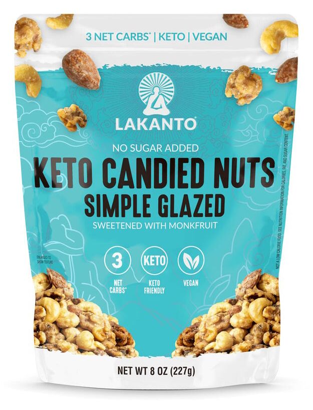 Lakanto No Sugar Added Keto Candied Nuts - Simple Glazed 8 oz