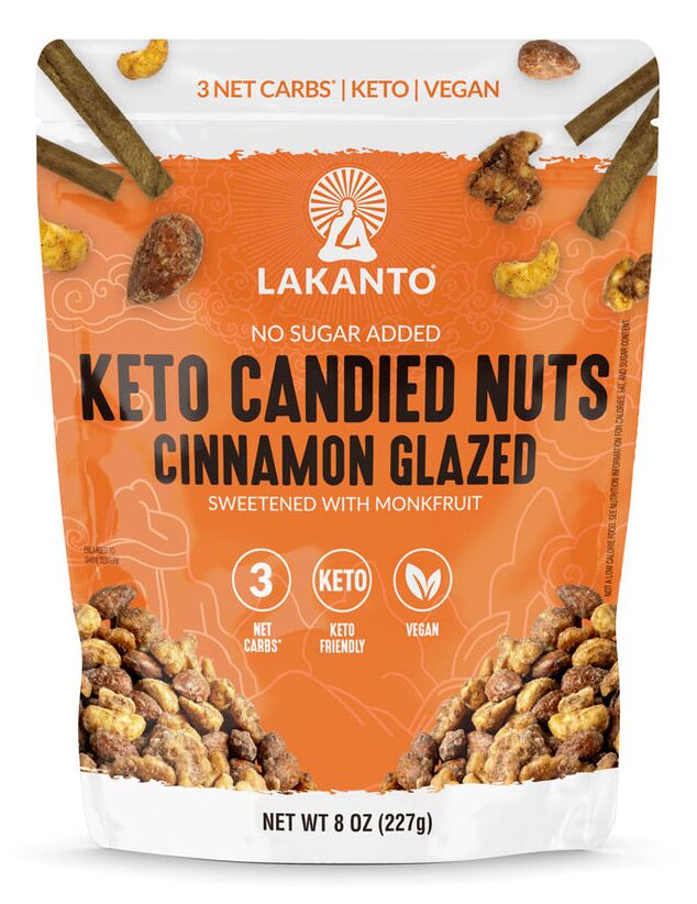 Lakanto No Sugar Added Keto Candied Nuts - Cinnamon Glazed 8 oz