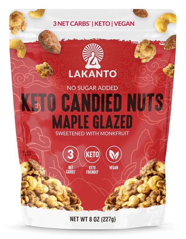 Lakanto No Sugar Added Keto Candied Nuts - Maple Glazed 8 oz