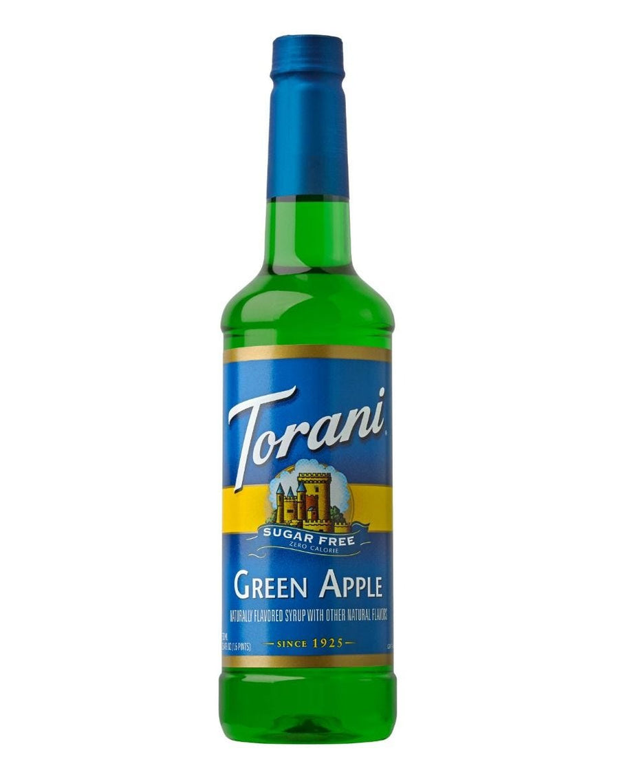 Torani Sugar Free Syrup, Green Apple (plastic) / 1L (33.8 oz).