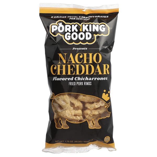 Pork King Good Fried Pork Rinds, 1.75 oz - Nacho Cheddar
