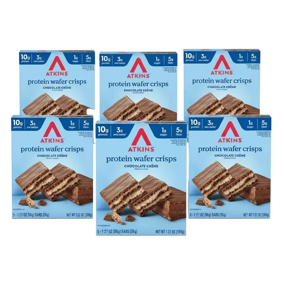 Atkins Nutritionals Protein Wafer Crisps 5 bars - Chocolate Creme 6 Boxes